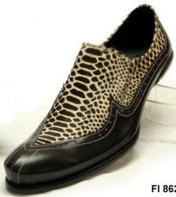 Fiesso Black Genuine Leather Loafer Shoes FI8621