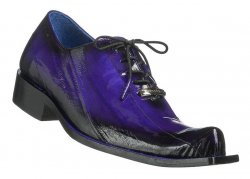 Belvedere "Byron" Antique Purple All Over Genuine Eel Skin Shoes.