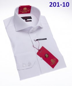 Axxess White Cotton Modern Fit Dress Shirt With Button Cuff 201-10.