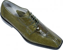Belvedere "Rossi" Olive Green Genuine Crocodile / Lizard Shoes