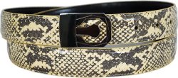 Serpi Natural / Black Genuine Snake Skin Belt S/30