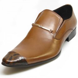 Encore By Fiesso Brown Genuine Leather Loafer Shoes With Bracelet FI3104