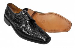 DiStefano "Milano" Black Genuine Baby Crocodile Italian Shoes