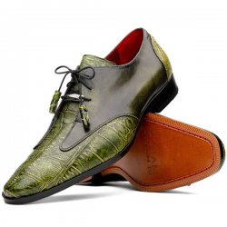 Marco Di Milano ''Anzio'' Green Genuine Alligator and Calfskin Sneakers