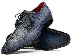 Marco Di Milano "Lucca" Navy Genuine Stingray and Ostrich Dress Shoes