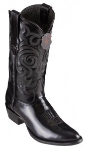 Los Altos Black Genuine Chameleon Round Toe Cowboy Boots 654205