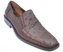Los Altos Brown Genuine All-Over Ostrich Shoes ZV040307