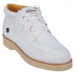 Los Altos White Genuine All-Over Ostrich Casual Shoes ZA060328