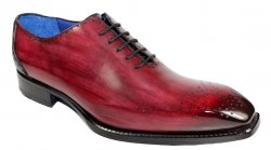 Emilio Franco "Lorenzo" Antique Red / Burgundy Genuine Calfskin Oxford Shoes.
