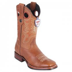 Wild West Honey Genuine Leather Rubber Sole Wide Square Toe Cowboy Boots 28252751