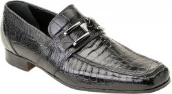 Mauri "Colony" 2159 Black Genuine Ostrich leg / Body Alligator Shoes