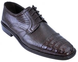 Los Altos Brown Genuine All-Over Crocodile Belly & Lizard Shoes ZV093707