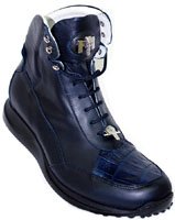 Mauri Navy Blue Alligator Skin Casual Boots 8911