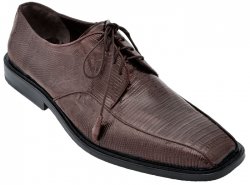Los Altos Brown Genuine All-Over Lizard Dress Shoes With Laces ZV030707