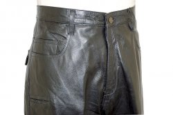 Leather 2000 Black Genuine Lambskin Leather Pants With Cargo Pockets TR 706