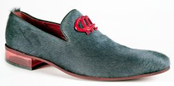 Mauri "4821/1" Grey Genuine Pony Leather Loafers Shoes.
