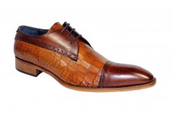 Duca Di Matiste "Teramo" Brown/Cognac Genuine Calfskin Lace-Up Shoes.