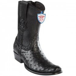 Wild West Black Genuine Ostrich Dubai Toe Cowboy Boots 279B0305