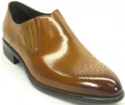 Carrucci Cognac Genuine Leather Loafer Shoes KS479-609.