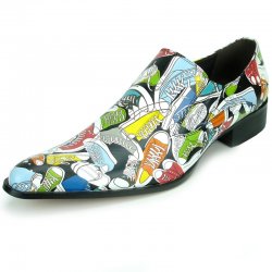 Fiesso Multi Color Leather Loafer Shoes FI7276.