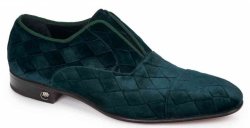 Mauri "4886" Green Genuine Fabric Diamond Pattern Shoes.