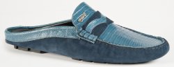 Mauri "3435/1" Caribbean Blue Genuine Tejus / Suede Half Shoes.