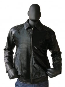 G-Gator Black Genuine Pony Leather Jacket With Alligator Trimming 2024.