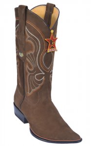 Los Altos Brown Genuine Nobuk Skin 3X Toe Cowboy Boots 956307