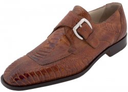 Mauri "Apollo" 4447 Cognac All-Over Genuine Ostrich Leg Shoes