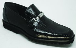 Mauri 4692 Black Genuine All Over Alligator With Bracelet Loafer Shoes