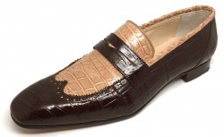 Mauri Dune / Sport Rust Genuine Alligator Wingtip Loafers Shoes 4723.