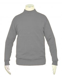 Bagazio Silver Grey Mock Neck Sweater Shirt BM030