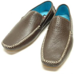 Fiesso Coffee Genuine Leather Loafer Shoes FI4001