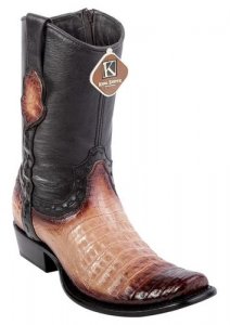 King Exotic Faded Oryx Genuine Fuscus Caiman Belly Dubai Square Toe With Inside Zipper Cowboy Boots 479B8215