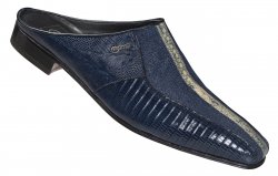 Mauri "2096/4" Blue Genuine Stingray Highway / Iris Blue Lizard Half Shoes