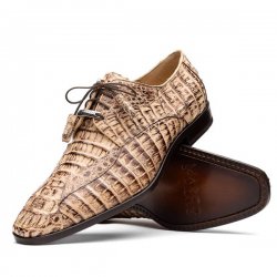 Marco Di Milano ''Apricena'' Rustic Orix Genuine Caiman Crocodile Dress Derby's Sneakers