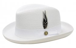 Bruno Capelo White Braided Straw Godfather Hat GF-201