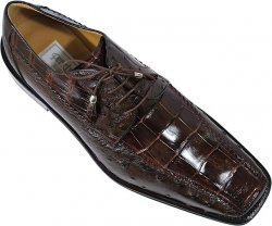 Ferrini 3747 Brown Genuine Alligator/Ostrich Shoes
