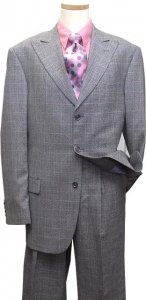 Earvin Magic Johnson Charcoal Grey Plaid With Mauve Windowpanes Suit TG35905