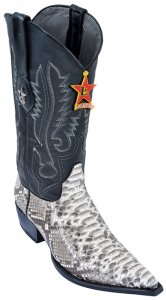 Los Altos Natural Python 3X Toe W / Cowboy Heel Boots 95V5749