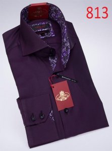 Axxess Violet Cotton Modern Fit Dress Shirt 813