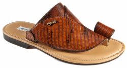 Mauri 1622/3 Cognac / Brick Genuine Lizard Painted Sandals.