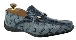 Mauri "9190" Wonder Blue Genuine Crocodile / Mauri Fabric Loafer Shoes