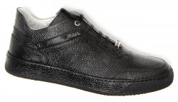 Mauri "Vulcano" M771 Black Genuine All Over Pebble Grain Nappa Casual Sneakers