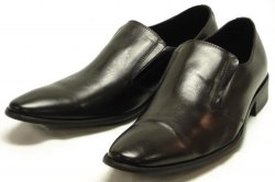 Encore By Fiesso Black Genuine Leather Loafer Shoes FI6520