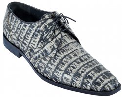 Los Altos Rustic Black Genuine All-Over Crocodile Belly Shoes ZV088281.