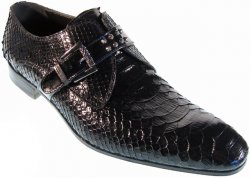 Mauri "2103" Black All-Over Genuine Python Shoes