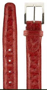 Belvedere 2001 Red All-Over Genuine Ostrich Quill Belt.