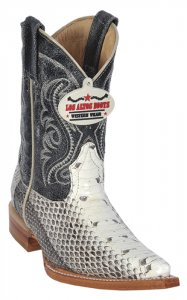 Los Altos Kid's Natural Genuine Water Snake Skin 3X Toe Cowboy Boots 456749