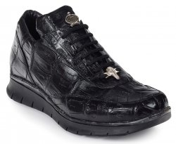 Mauri "Borromini" 8932 Black Genuine Body Alligator Hand Painted Casual Sneakers.